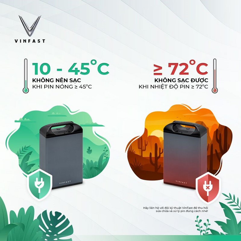 Không nên sạc pin cho xe máy điện VinFast khi pin vẫn còn nóng do mới vận hành