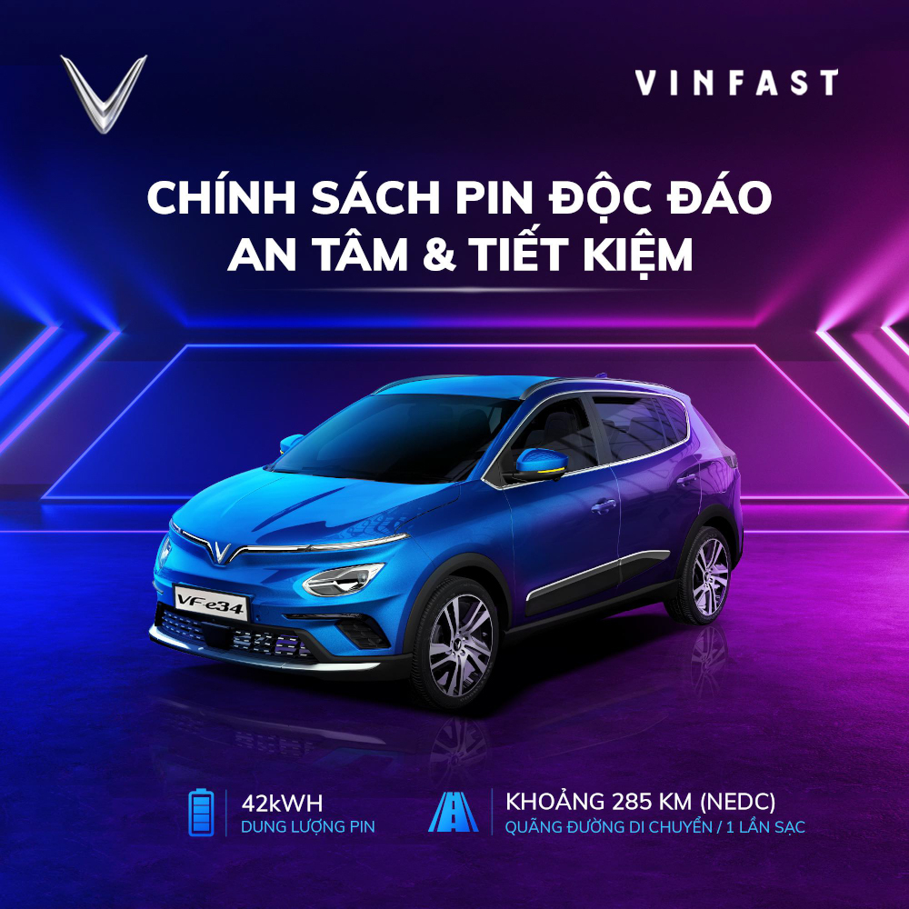 Chính sách thuê pin giúp tối ưu phí thuê pin xe ô tô điện VinFast 