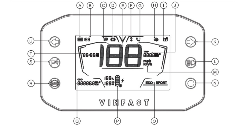 hướng dẫn sử dụng xe điện VinFast Theon S qua cụm màn hình HMI VinFast Theon S