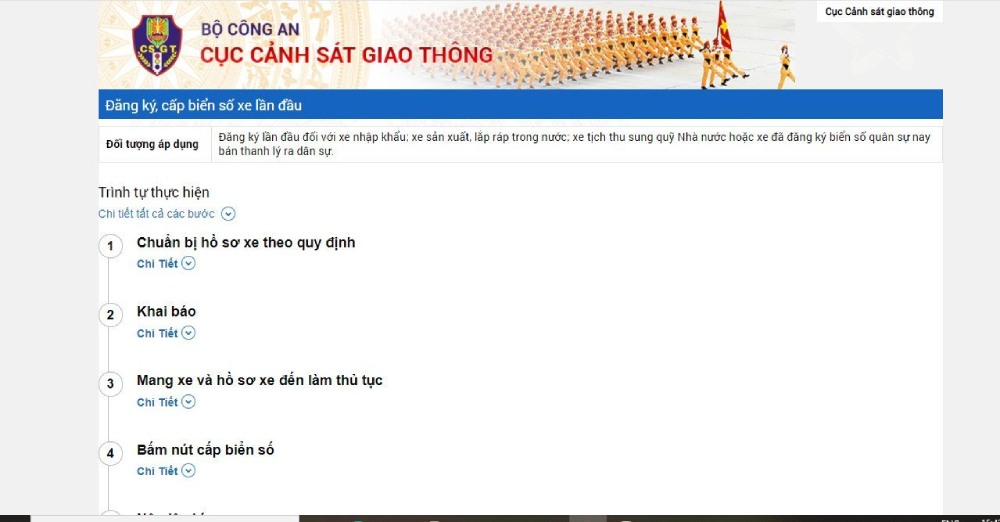 Thủ tục đăng ký ô tô điện và ô tô xăng tại Cục Cảnh sát Giao thông