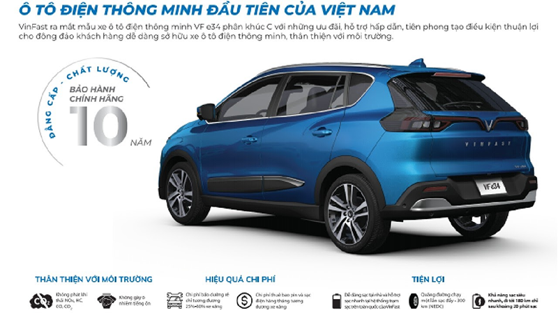 Bảo hành 10 năm VinFast VF e34