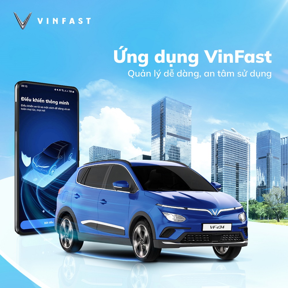 ứng dụng quản lý xe ô tô VinFast giúp người lái điều khiển và quản lý xe từ xa