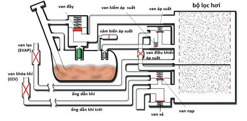 Nguyên lý hoạt động của hệ thống EVAP là gì?
