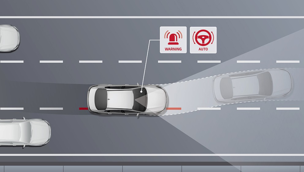 trang bị an toàn trên xe vinfast vf 9 - Tính năng kiểm soát làn đường cảnh báo chệch làn và hỗ trợ xe VF 9 đi đúng làn đường đang di chuyển