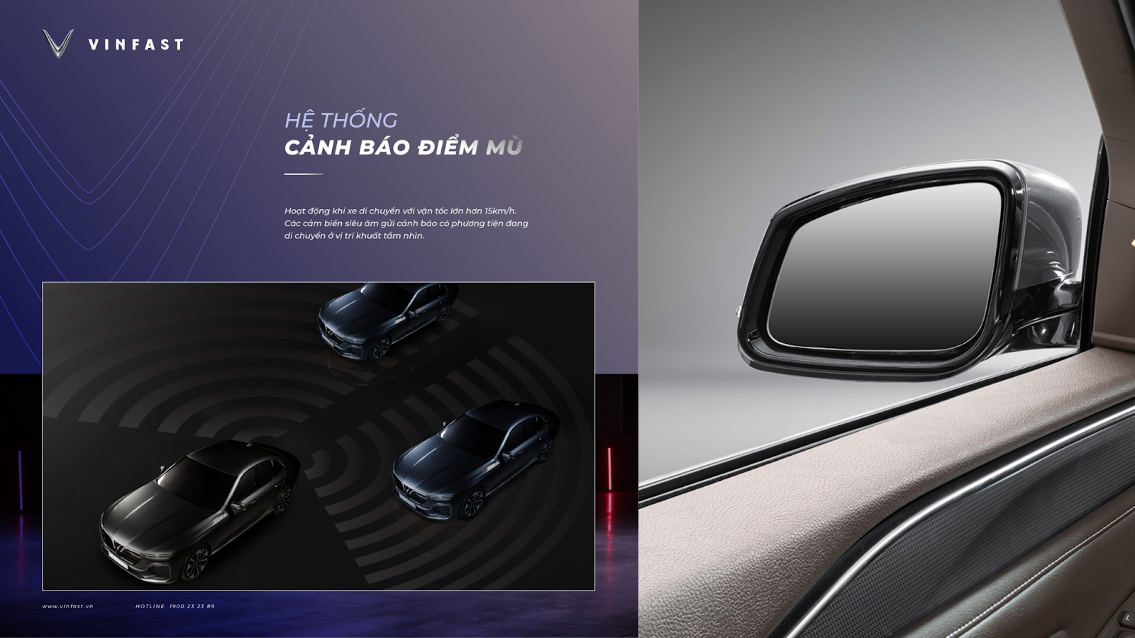 Hệ thống cảnh báo điểm mù trên các dòng xe ô tô VinFast