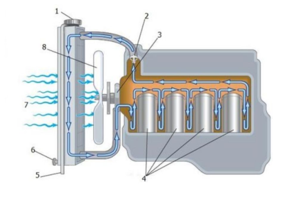 Sơ đồ hệ thống làm mát trên ô tô