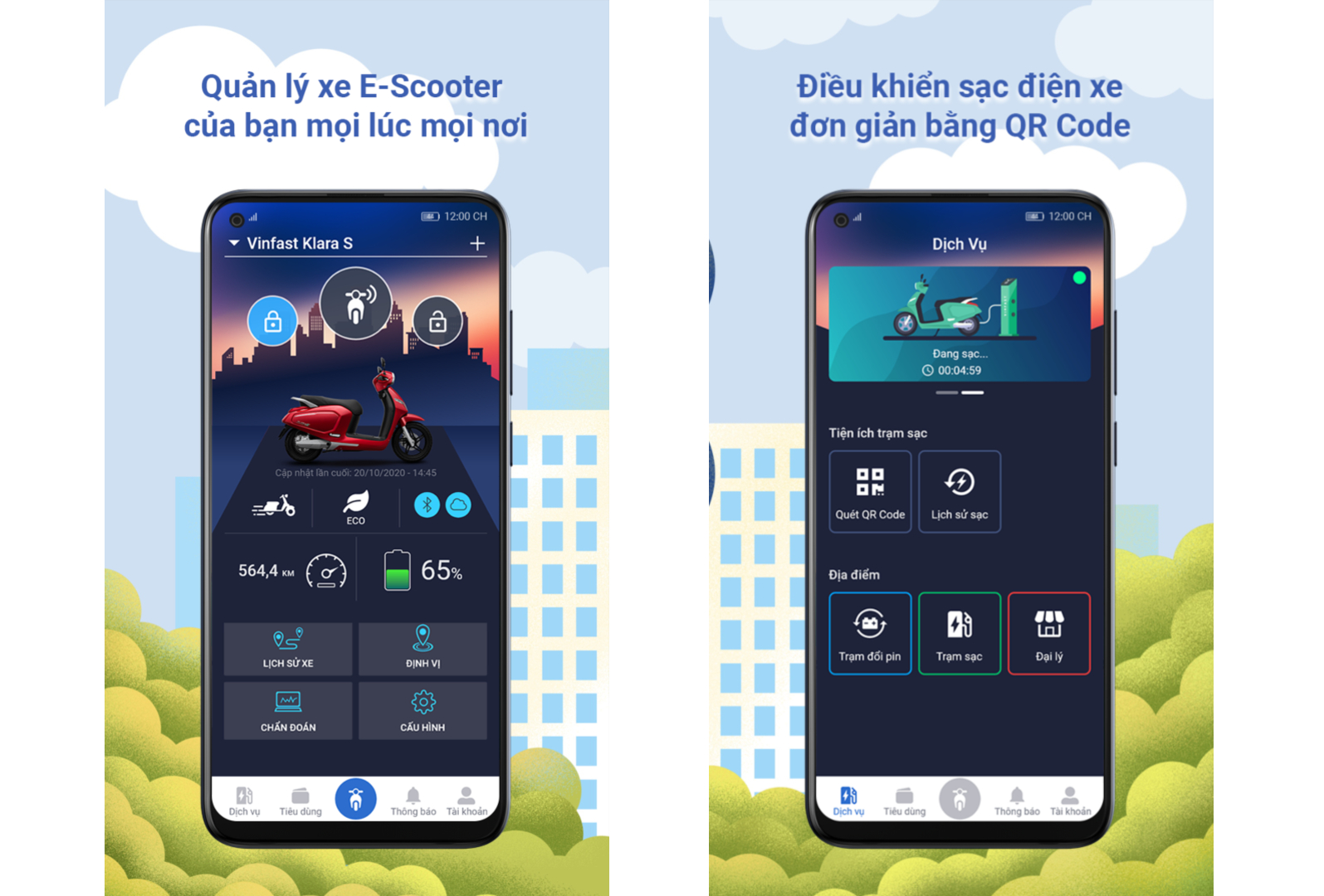 tiện ích hướng dẫn kết nối app VinFast E-Scooter với xe máy điện