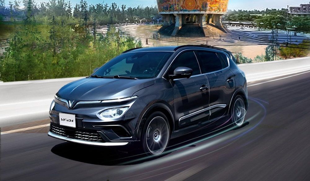 Hình ảnh xe ô tô điện VinFast VF e34 trong sắc đen