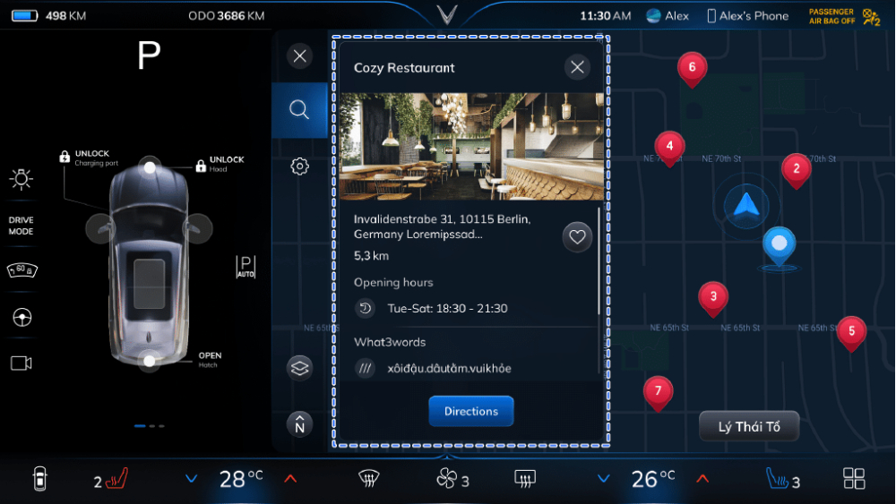 Cách sử dụng hỗ trợ điều hướng dẫn đường trên VinFast VF 8 - thông tin chi tiết điểm đến