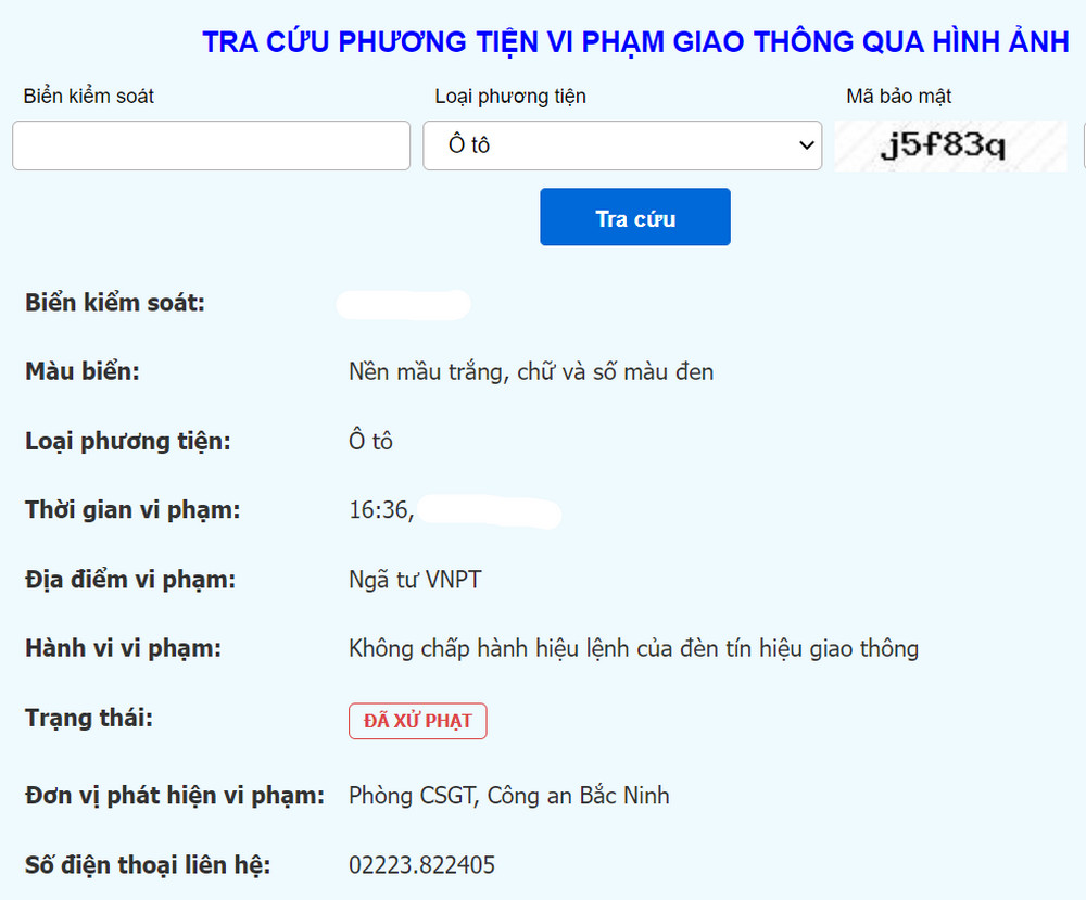 Quy định phạt nguội ô tô mới - Thông tin tra cứu kết quả phạt nguội bằng hình ảnh qua website