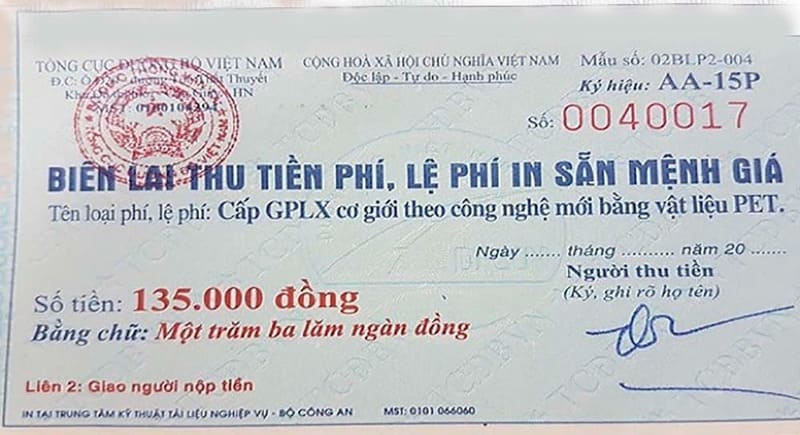 Cập nhật lệ phí thi bằng lái xe máy A1 2022 mới nhất