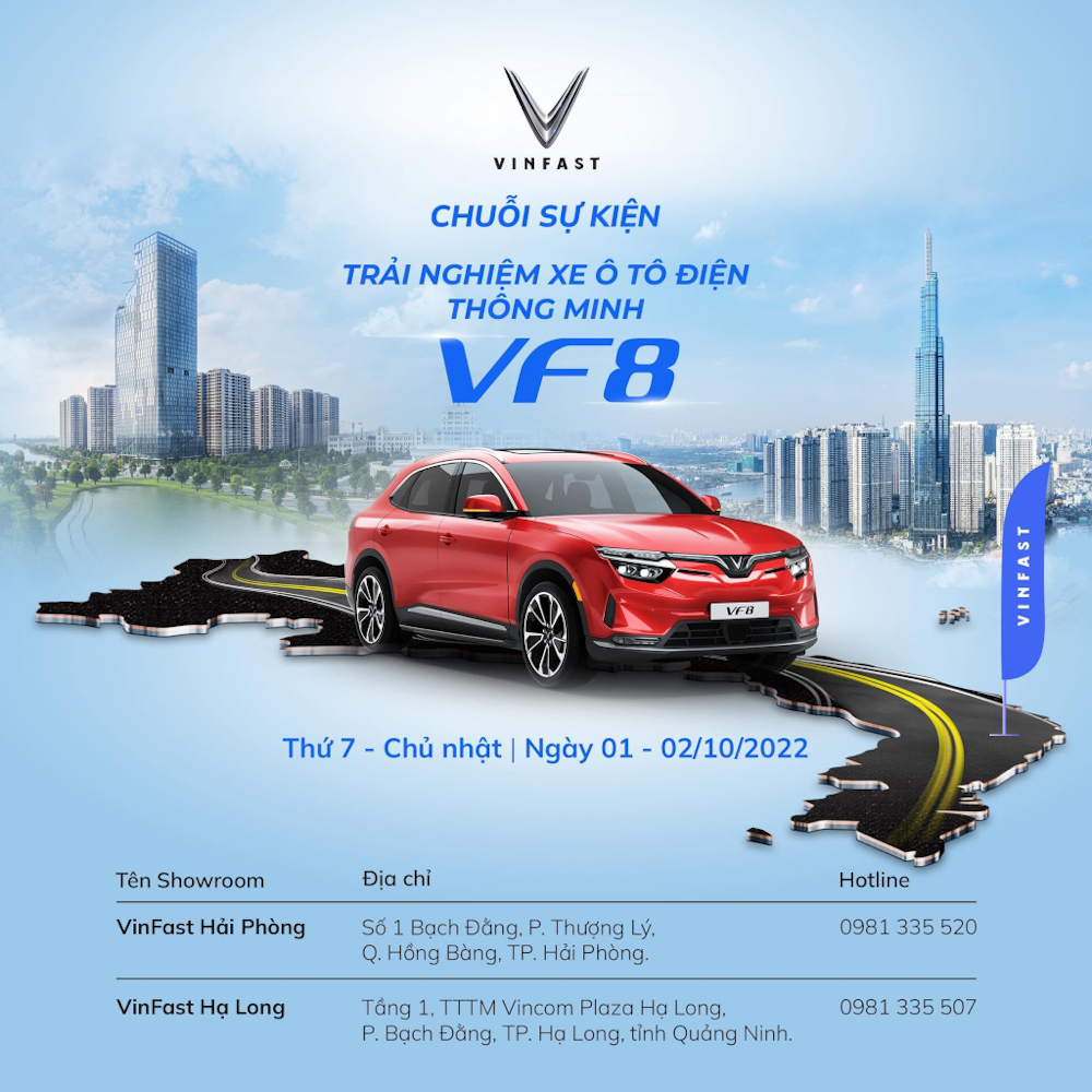 lịch trình sự kiện lái thử VF 8