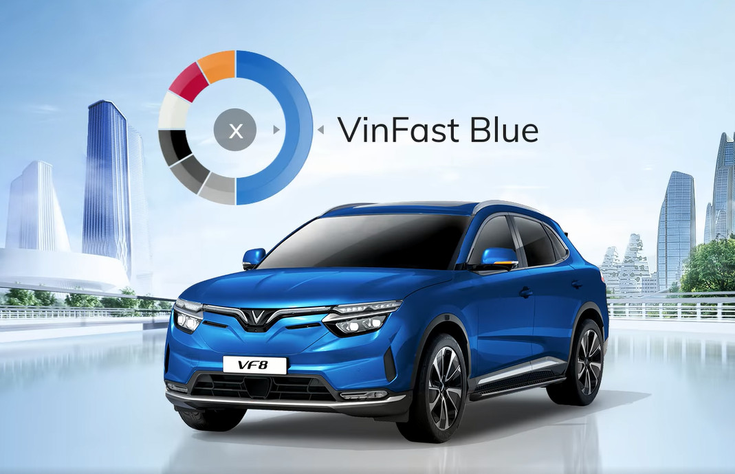 Bảng màu VF 8 - VinFast VF 8 Blue nhẹ nhàng, tươi mới