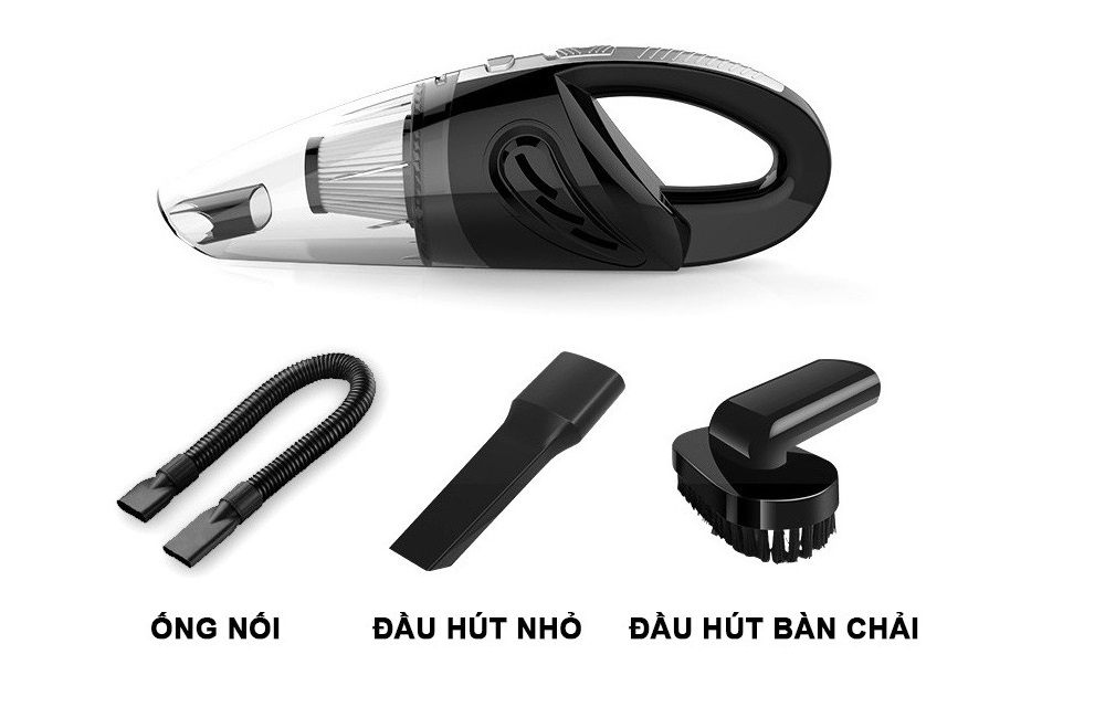 Máy hút bụi ô tô 4 trong 1 Rundong sở hữu công nghệ lốc xoáy và công suất 120W giúp làm sạch bụi bẩn hiệu quả