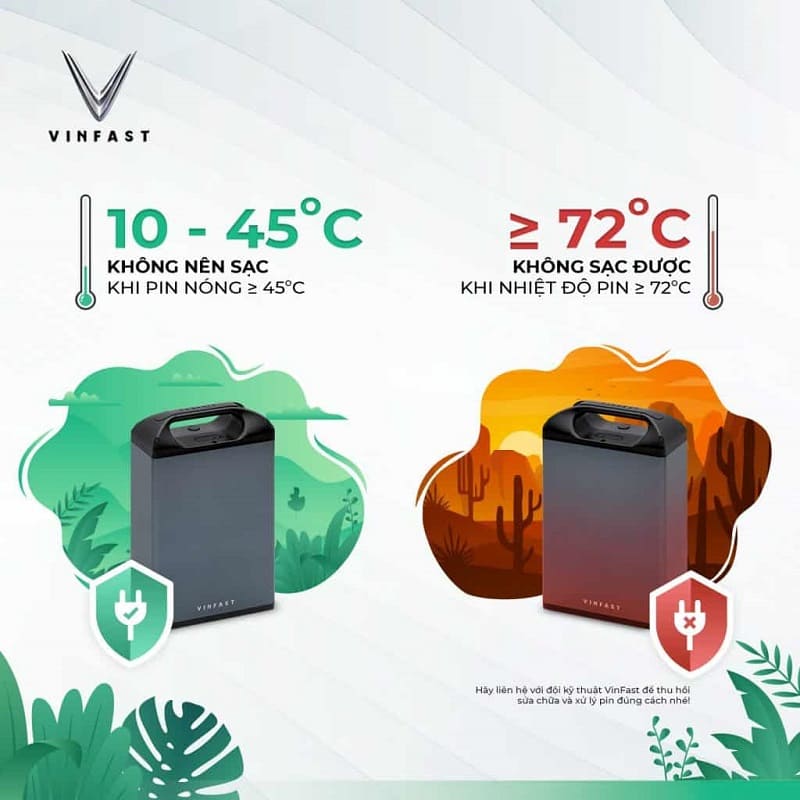 Cách sạc xe điện - Hai trường hợp nhiệt độ được sạc và không được sạc
