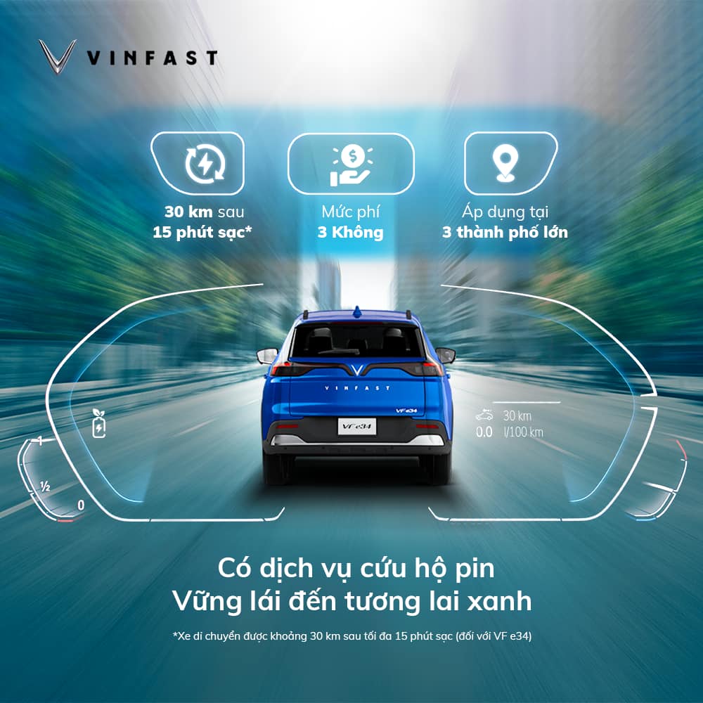 dịch vụ cứu hộ pin “3 Không” yếu tố giải quyết các vấn đề như ô tô điện hết sạch pin giữa đường
