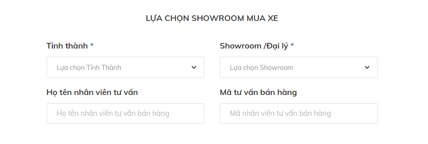 Chọn Tỉnh thành nơi muốn nhận sau khi đặt cọc xe máy điện VinFast