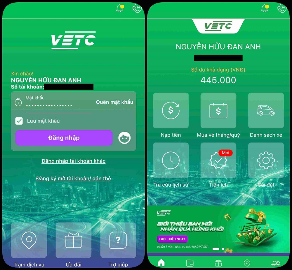 tra cứu VETC tài khoản