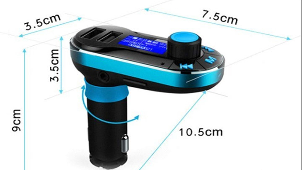 Tẩu nghe nhạc xe hơi bluetooth BT66 với cổng sạc tiện lợi và núm vặn độc đáo thông minh trên thân máy
