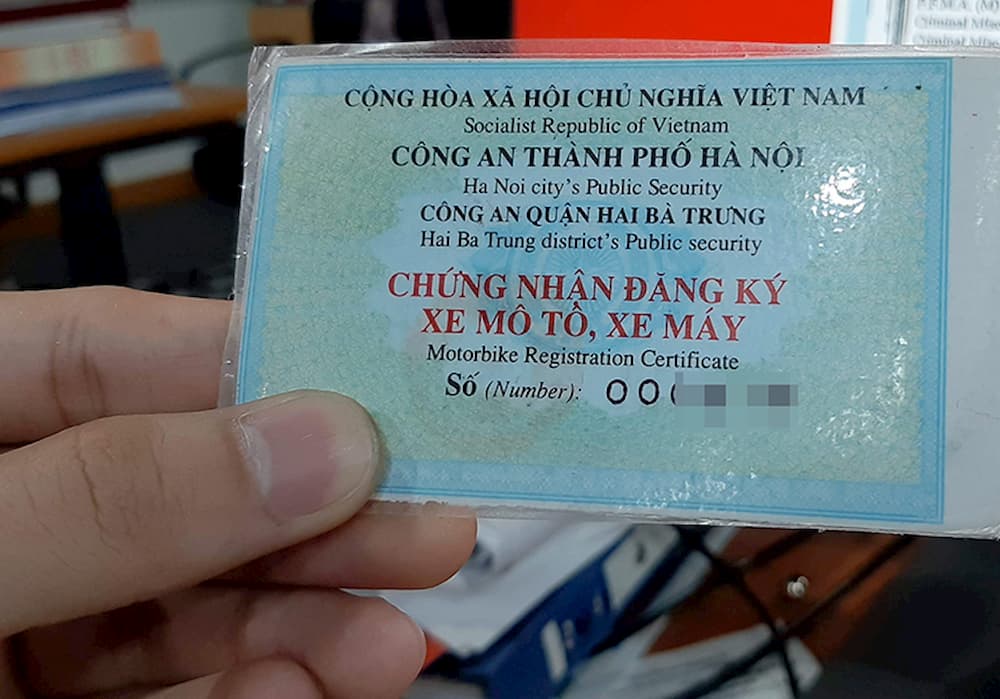 giấy chứng nhận đã đăng ký xe máy điện
