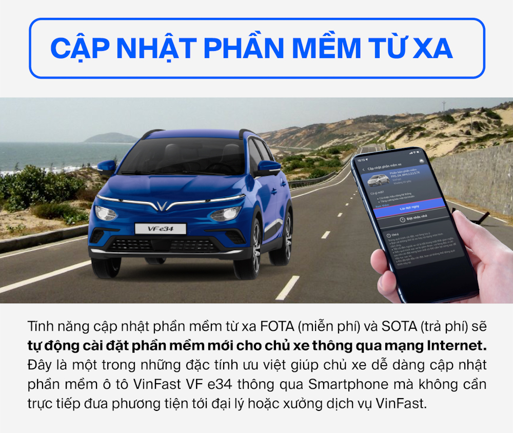cập nhật phần mềm từ xa trên xe điện VF e34