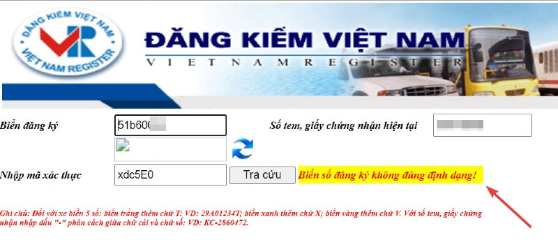 Lỗi biển số xe không đúng khi tra cứu biển số xe ô tô online