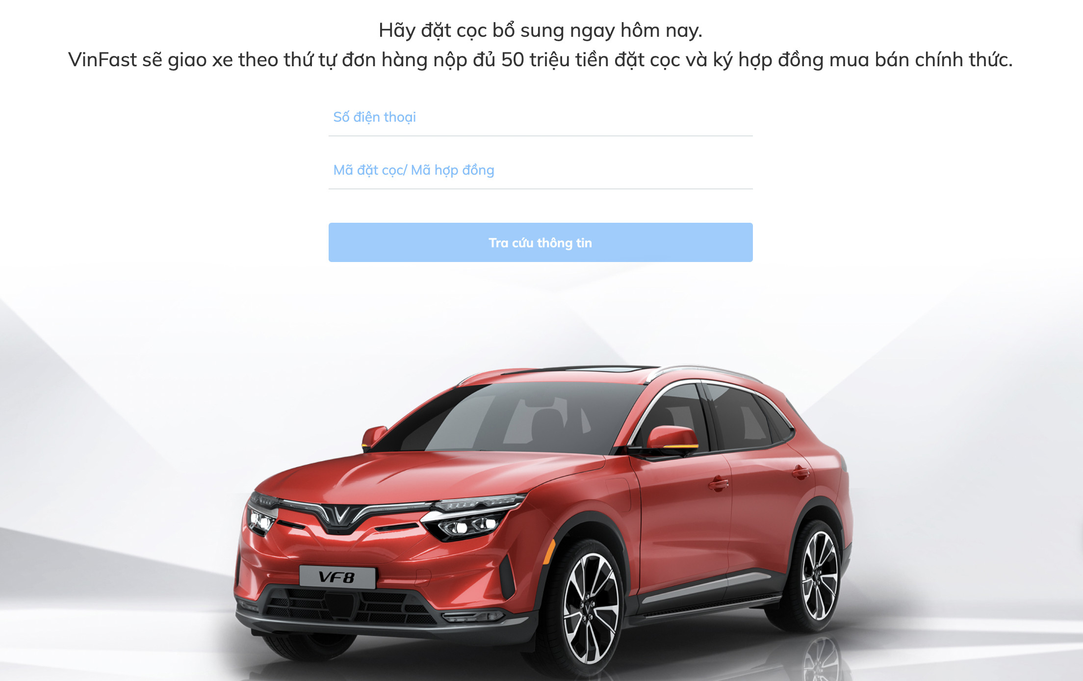 hướng dẫn cọc bổ sung VinFast VF 8 online