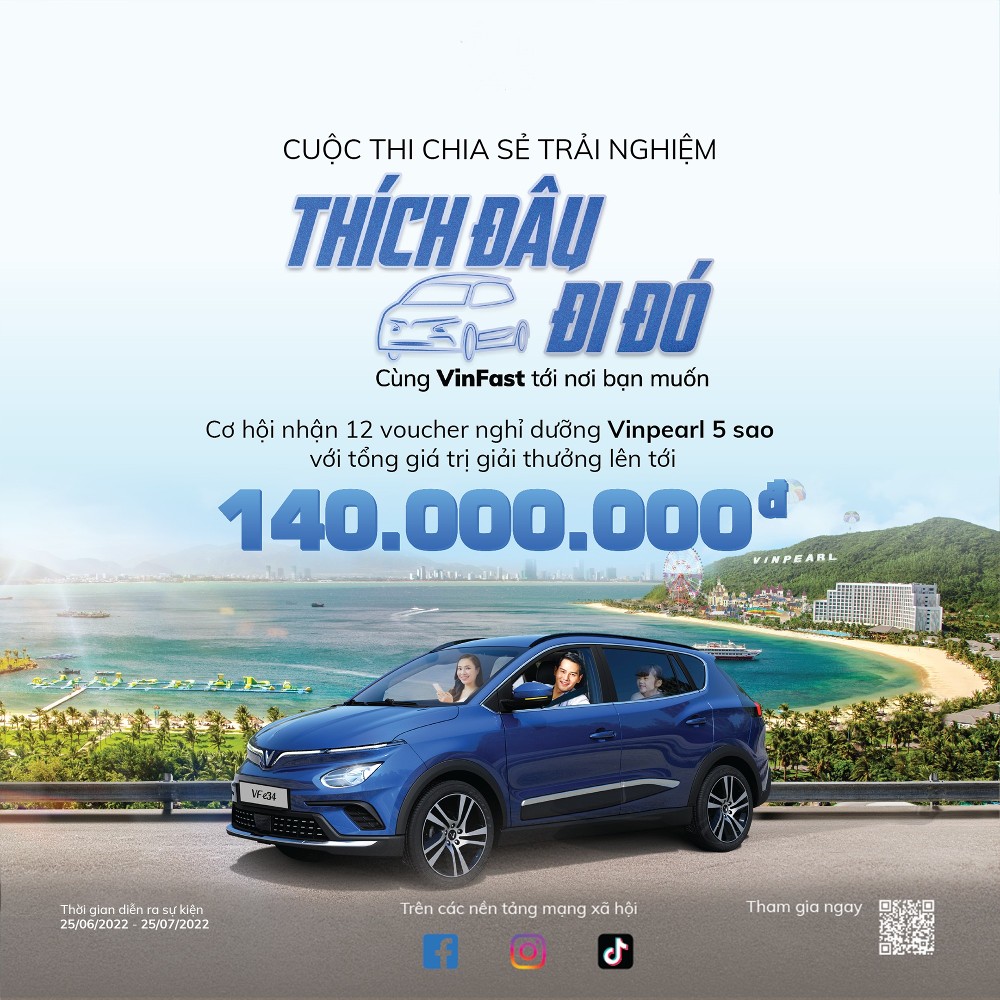 Trải nghiệm VinFast VF e34 nhận voucher Vinpearl