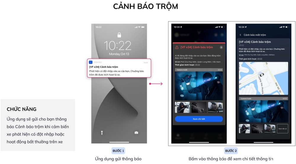 Hướng dẫn cài đặt cảnh báo trộm trên xe ô tô điện VinFast khi có xâm nhập bất thường