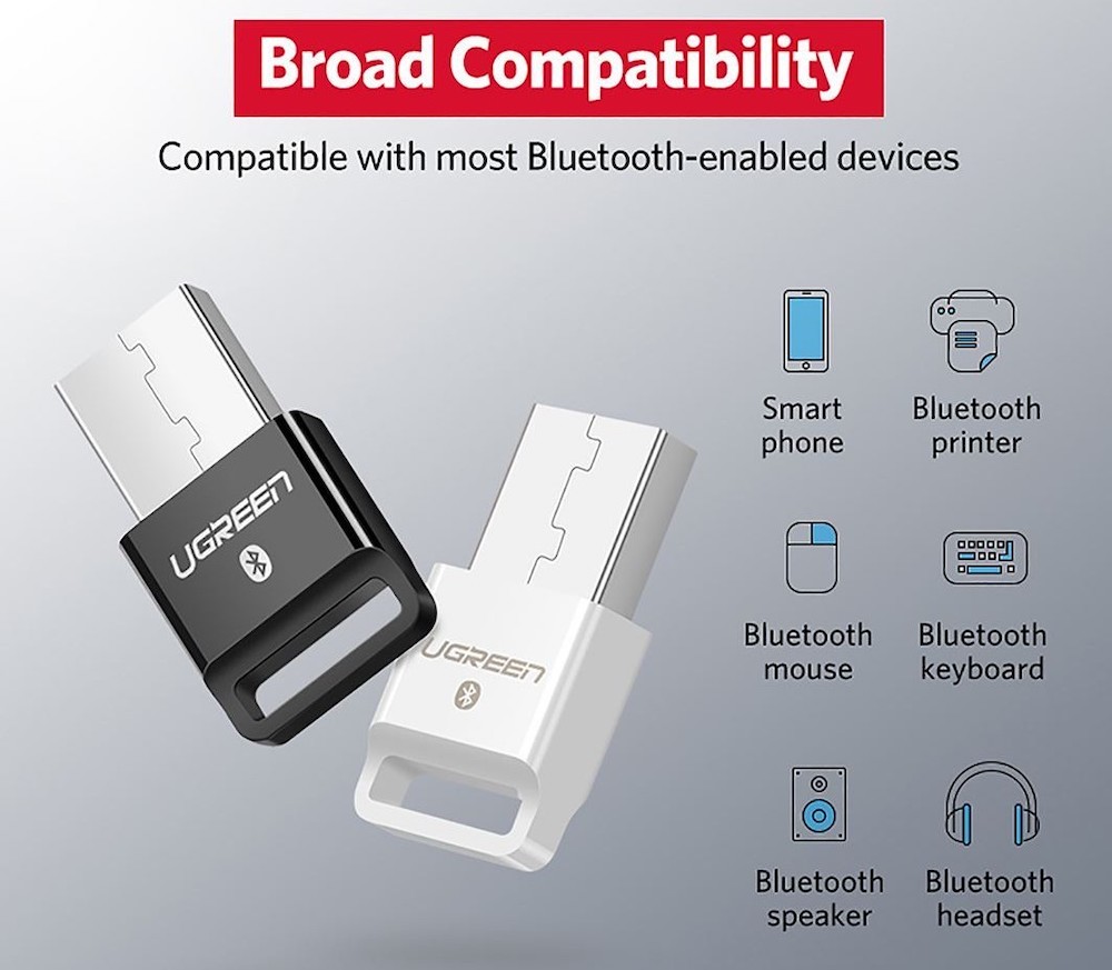 USB bluetooth Ugreen 4.0 làm từ nhựa ABS cao cấp cho độ bền cao