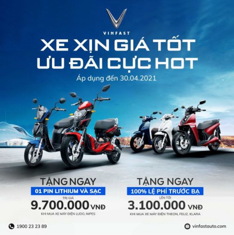Ưu đãi mua xe máy điện VinFast tháng 4/2021