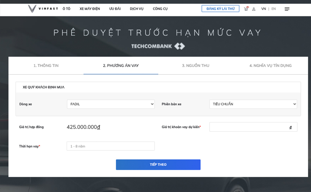 Tùy chọn giá trị và thời gian vay phù hợp với điều kiện tài chính