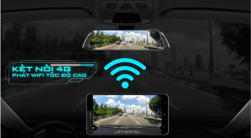 Camera hành trình Vietmap iDVR P2 kết nối 4G và phát wifi tốc độ cao
