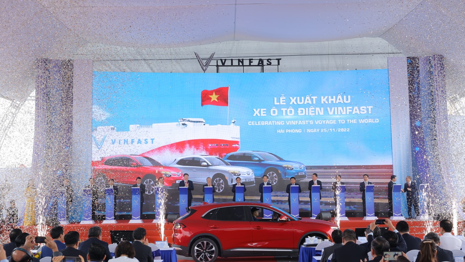 Khách mời tại sự kiện VinFast xuất khẩu xe điện VinFast VF 8 sang Mỹ