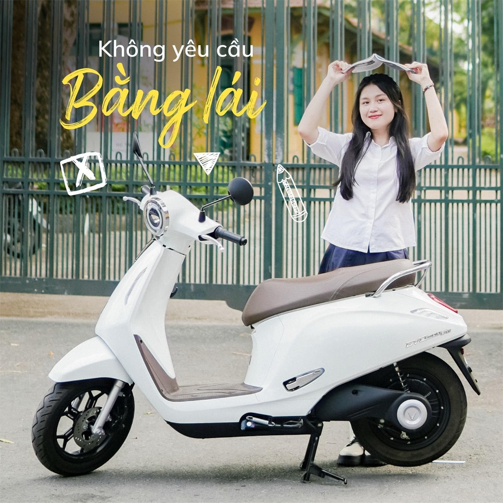 xe máy điện vinfast màu trắng