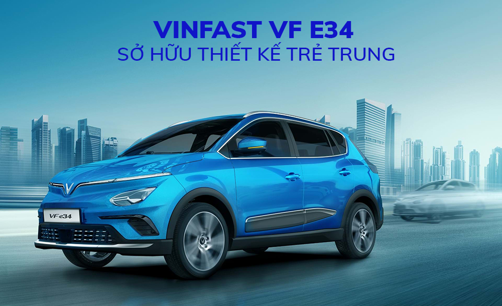 Ngoại thất SUV VinFast VF e34 mang nhiều nét trẻ trung, hiện đại