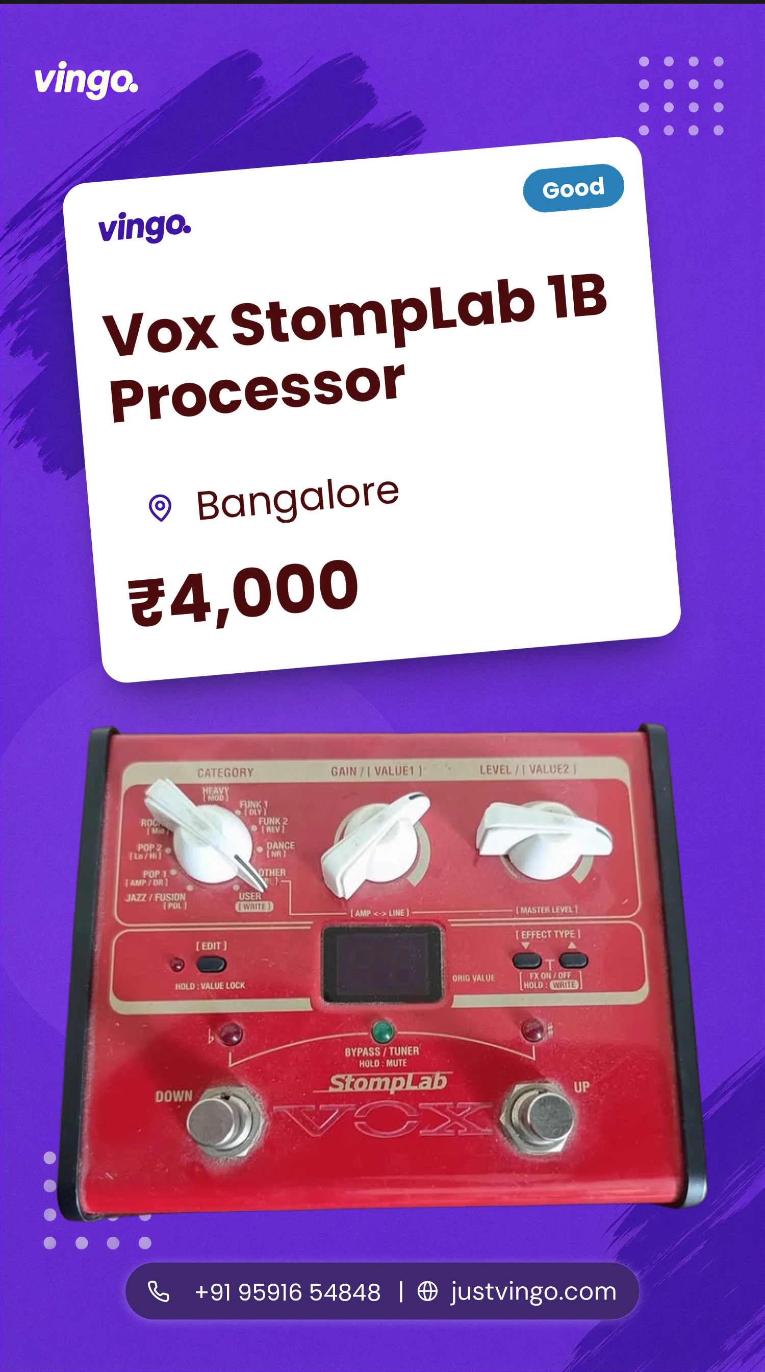 Vox StompLab 1B Processor