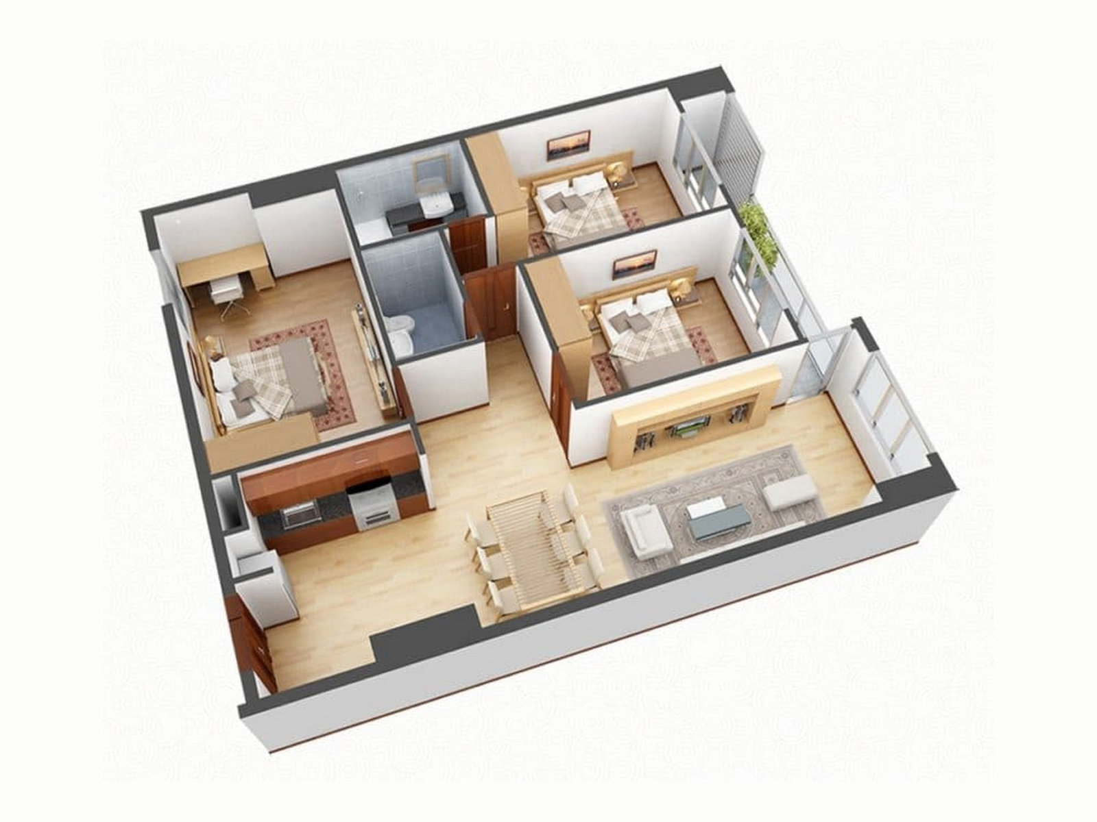 hinh anh goi y thiet ke can ho 3 phong ngu 80m2 an tuong so 1