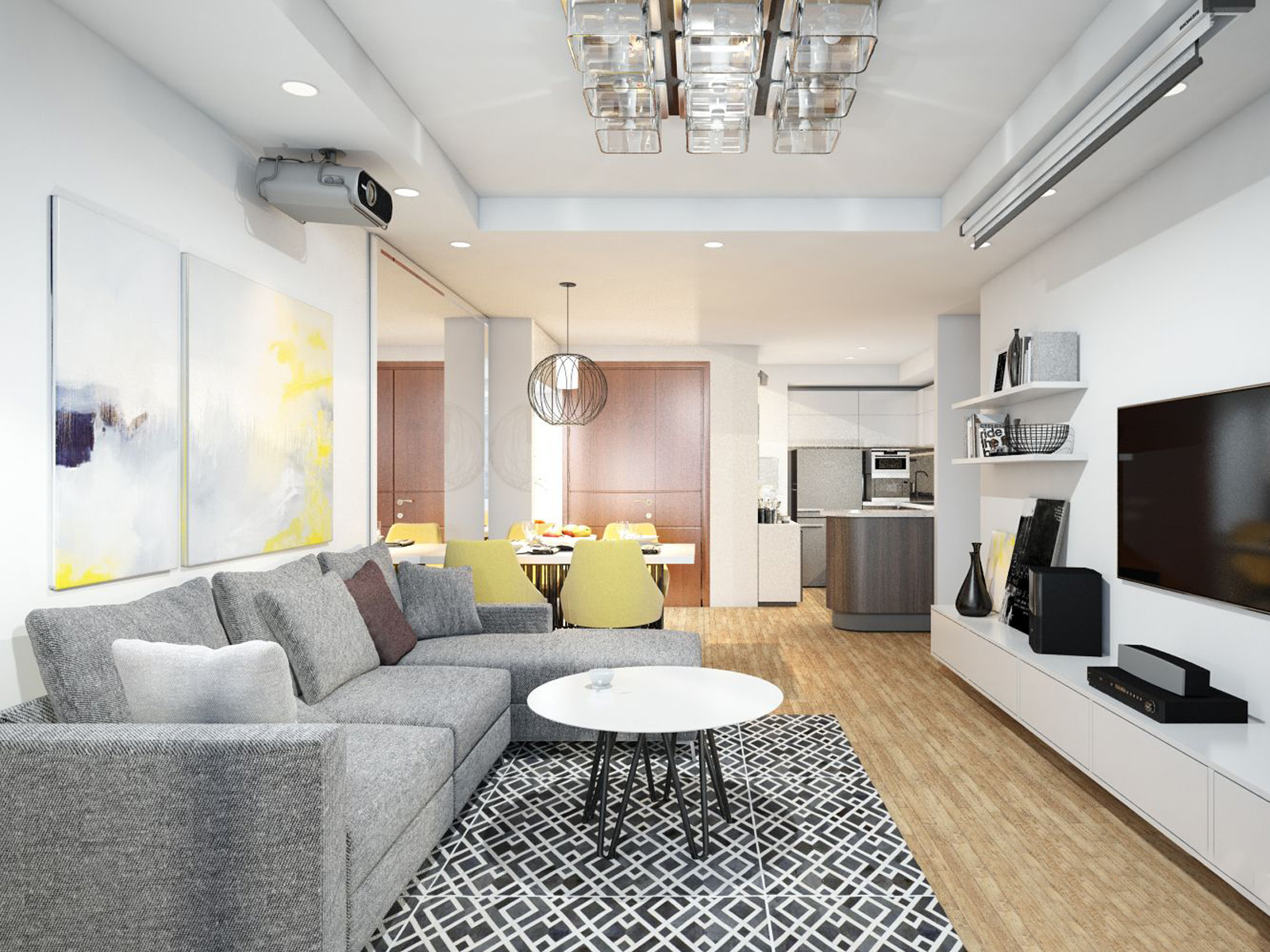 :hinh anh goi y thiet ke can ho 3 phong ngu 80m2 an tuong so 6