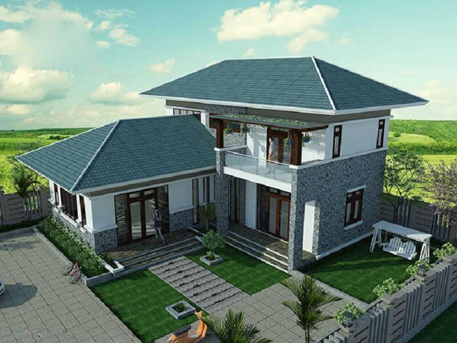 Tìm Hiểu Đặc Điểm Của Loại Hình Nhà Chữ L 2 Nhà chữ L nhìn từ trên cao