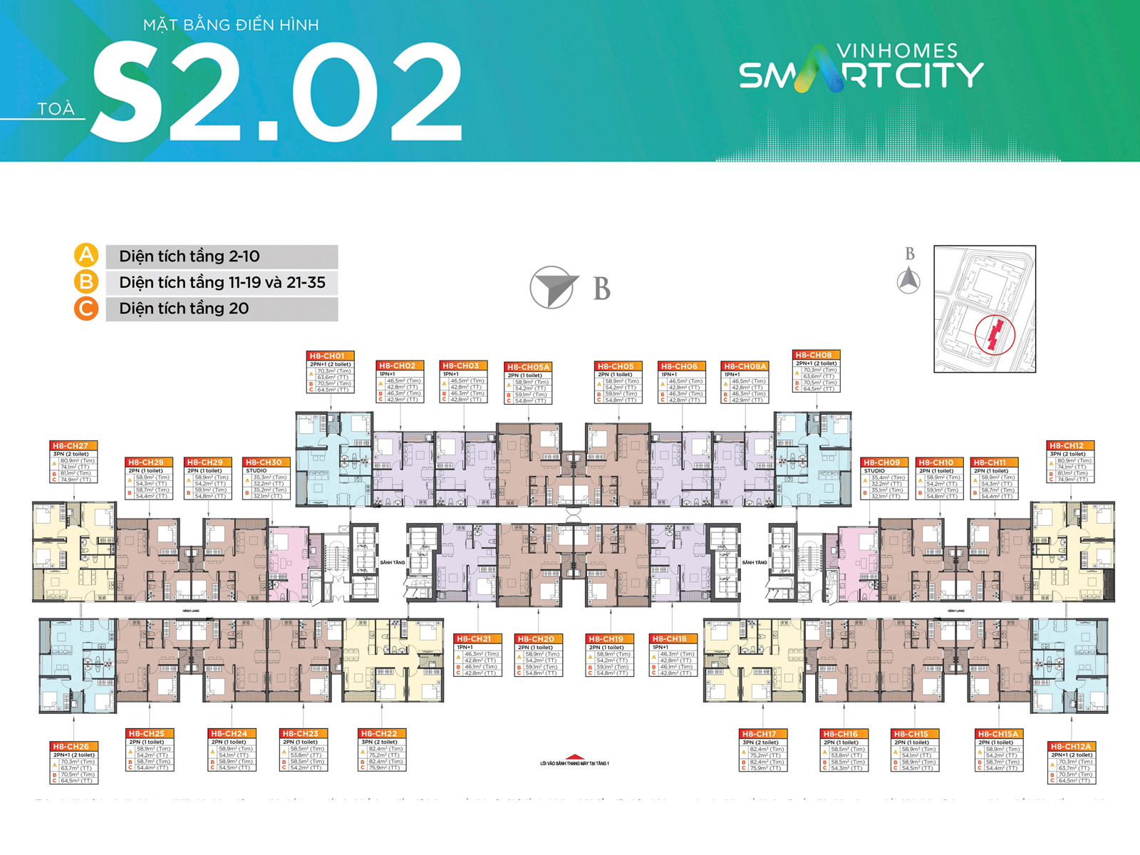 hinh anh tong quan mat bang Sappire 2 Vinhomes Smart City so 3