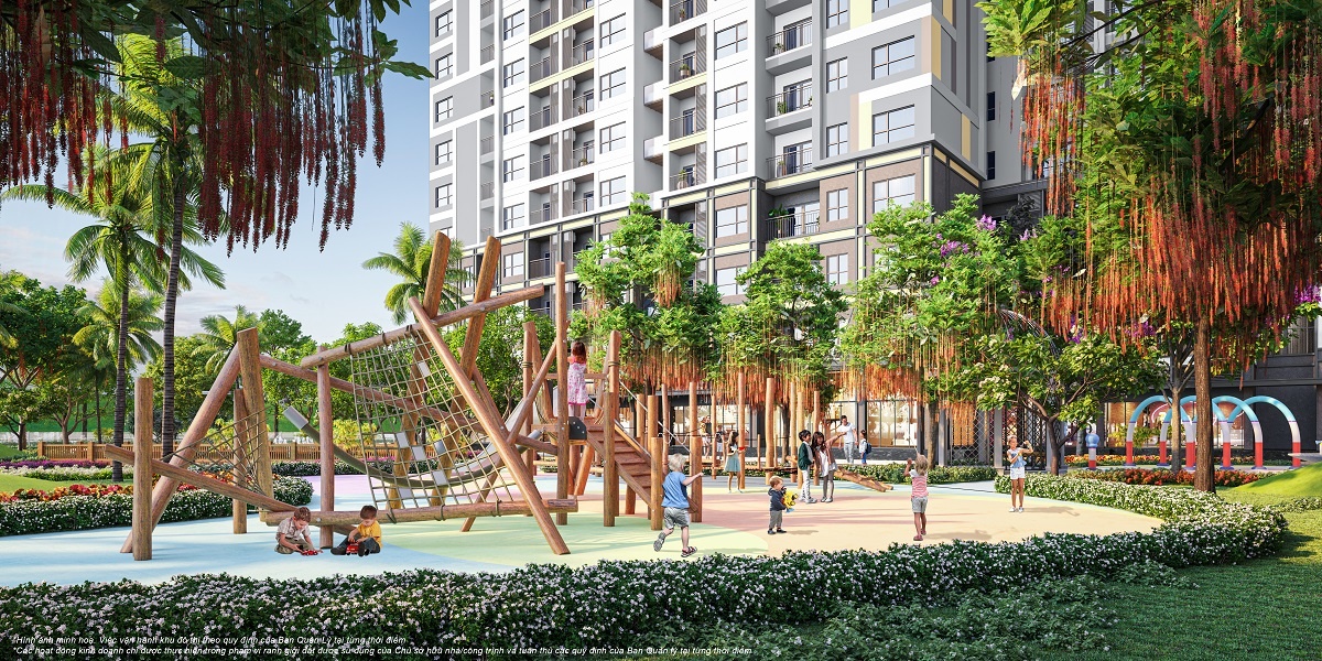 Sân chơi Rustic Style tại nội khu The Zurich được thiết kế dành riêng cho trẻ nhỏ.