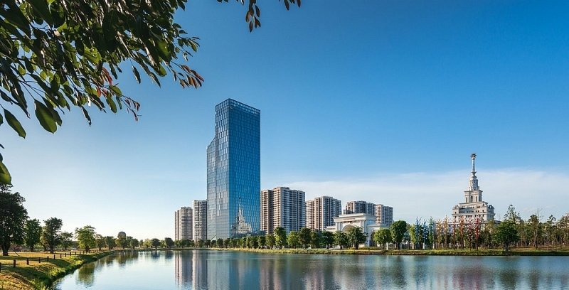 Bao quanh tòa tháp TechnoPark Tower là không gian sinh thái rộng tới 117 ha, gồm nhiều kỳ quan được kiến tạo trong lòng đại đô thị Vinhomes Ocean Park.