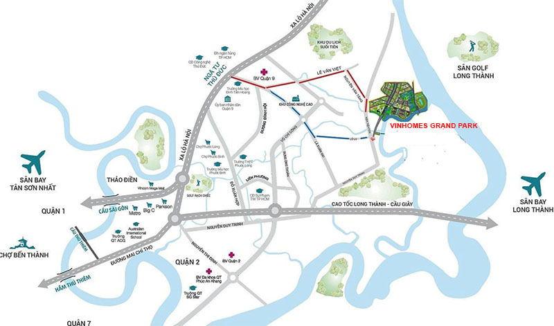 Vị trí “vàng” nằm gần các dự án giao thông trọng điểm của Vinhomes Grand Park