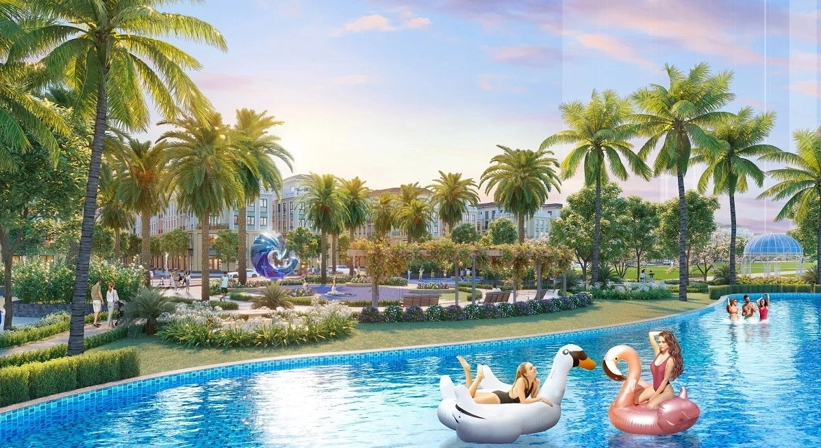 Kỳ nghỉ dưỡng giữa vịnh biển thiên đường sẽ là những trải nghiệm thời thượng với cư dân. Ảnh phối cảnh.