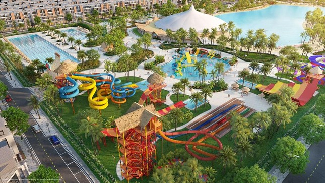 Công viên nước mini do VinWonders thiết kế mang đậm dấu ấn của một công viên vui chơi giải trí biển theo chủ đề như tại các thiên đường nghỉ dưỡng như Hội An, Nha Trang, Phú Quốc.