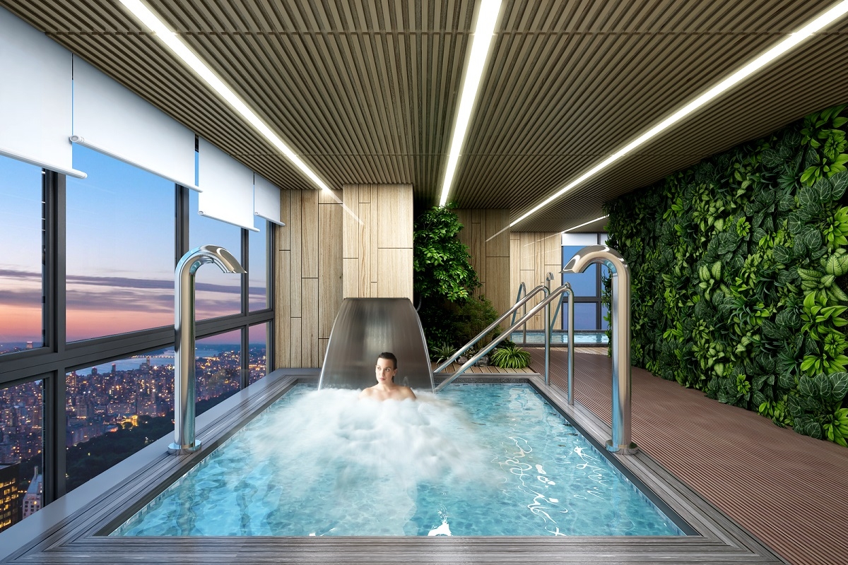 Hồ Jacuzzi Spa bốn mùa rộng 100m2 mang tới cảm giác sang trọng và thư thái tận hưởng cho cư dân (Hình ảnh minh hoạ)