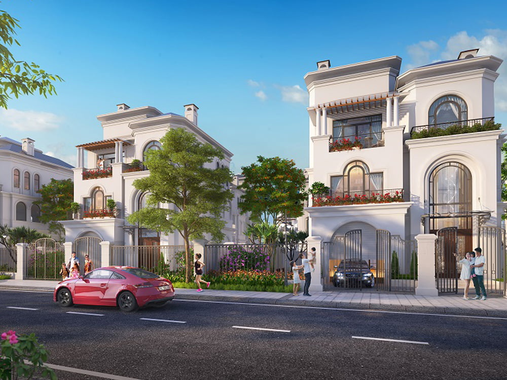 Biệt thự đơn lập Vinhomes Ocean Park được xây dựng gồm 3 tầng nổi và 1 tầng tum