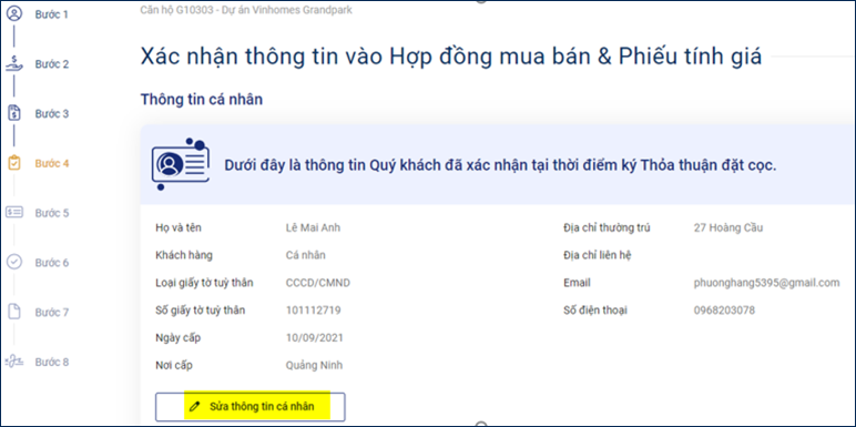 hinh anh cac buoc ky thu tuc online cho khach hang mua nha vinhomes so 10