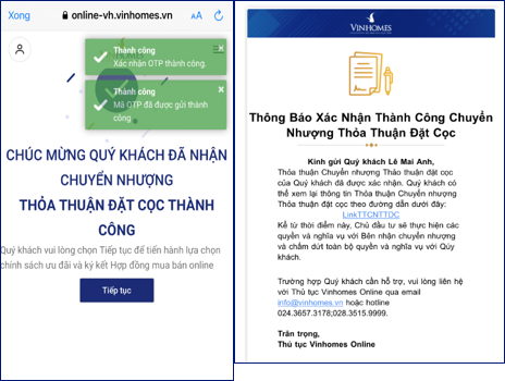hinh anh cac buoc ky thu tuc online cho khach hang mua nha vinhomes so 22